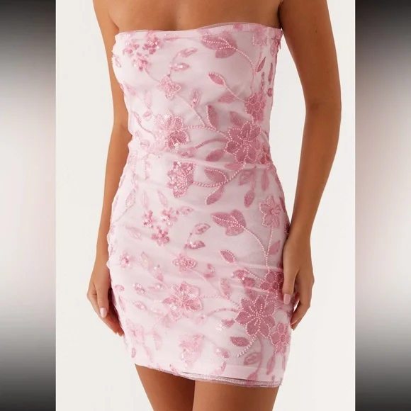 Peppermayo Beaded Mini Dress-Pink - Picture 2 of 2